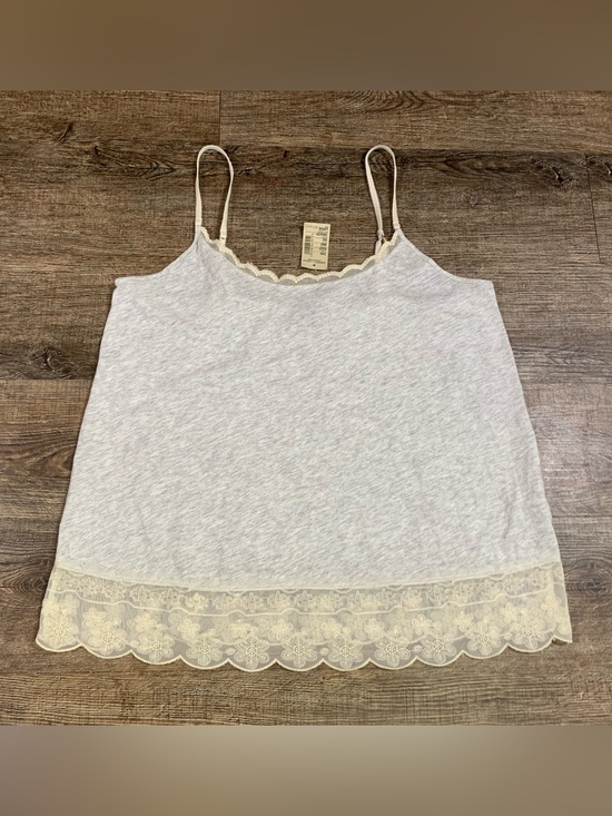American Eagle Outfitters Other - American Eagle Outfitters Gray Lace Trimmed Cami Sz L. Fairy Y2K Boho Top